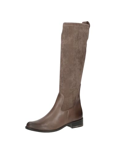 CAPRICE Damen Hohe Stiefel mit Absatz Runde Spitze Blockabsatz, Braun (Taupe Comb), 37.5 EU von CAPRICE