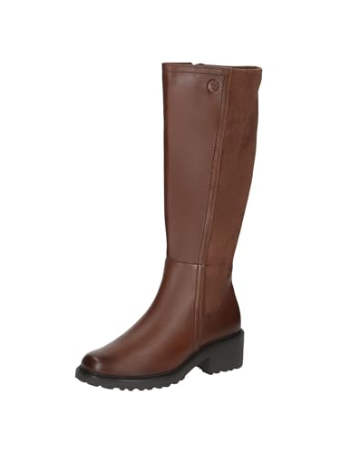 CAPRICE Damen Hohe Stiefel mit Absatz mit Reißverschluss Elegant, Braun (Cognac Comb), 40 EU von CAPRICE