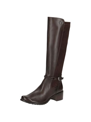 CAPRICE Damen Hohe Stiefel mit Absatz mit Schnalle Kniehoch, Braun (Dk Brown Comb), 39 EU von CAPRICE