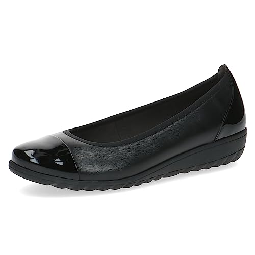 CAPRICE Damen Ballerinas Airmotion aus Leder Elegant Weite G, Schwarz (Black Comb), 37 EU von CAPRICE