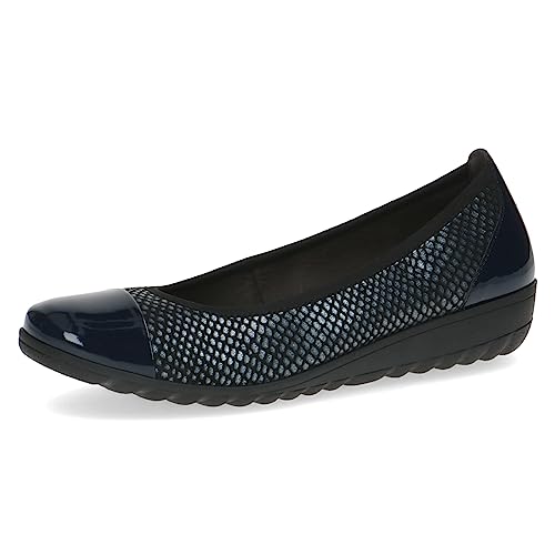 CAPRICE Damen Ballerinas aus Leder mit Keilabsatz, Blau (Ocean Comb), 39 EU von CAPRICE