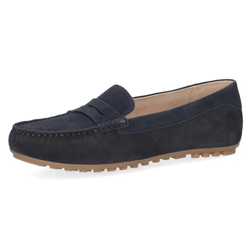 CAPRICE Damen Mokassins aus Leder Elegant, Blau (Ocean Suede), 37 EU von CAPRICE