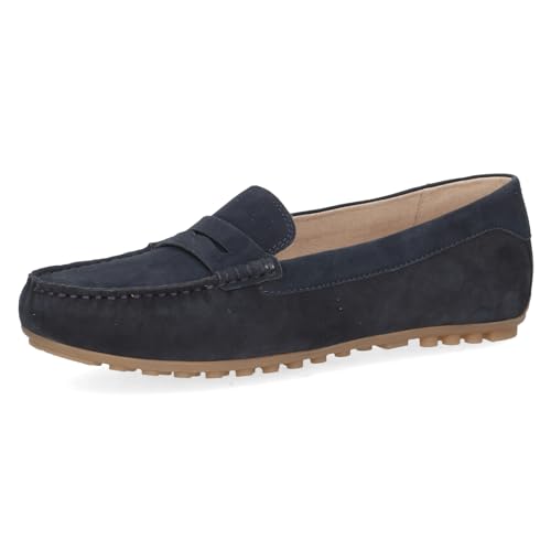 CAPRICE Damen Mokassins aus Leder Elegant, Blau (Ocean Suede), 41 EU von CAPRICE