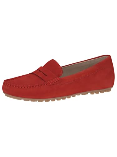 CAPRICE Damen Mokassins aus Leder Elegant, Rot (Red Suede), 40 EU von CAPRICE