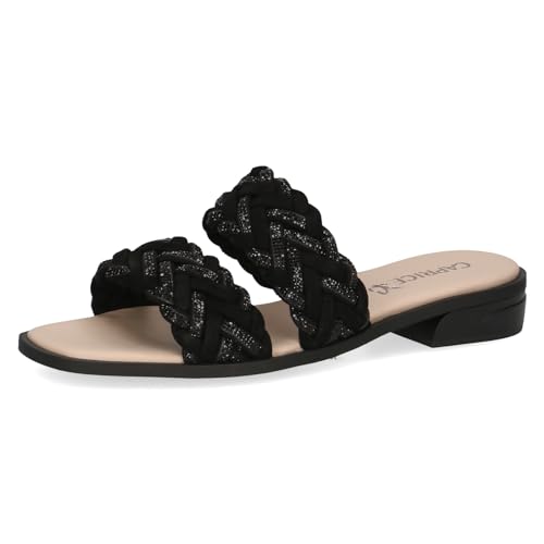 CAPRICE Damen Pantoletten Glitzer Elegant, Schwarz (Black Suede), 41 EU CAPRICE Damen Pantoletten Glitzer Elegant, Schwarz (Black Suede), 41 EU von CAPRICE