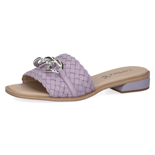 CAPRICE Damen Pantoletten aus Leder mit Fußbett, Lila (Lavender Nappa), 38 EU von CAPRICE