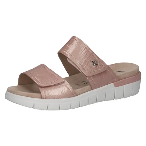 CAPRICE Damen Pantoletten aus Leder Plateau Schuhweite H Mehrweite, Rosa (Past.Pink Napl), 38 EU von CAPRICE