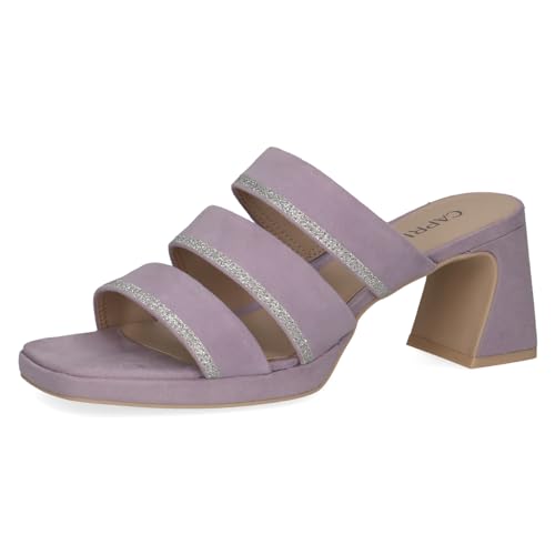 CAPRICE Damen Pantoletten aus Leder mit Absatz, Lila (Lavender Suede), 36 EU von CAPRICE