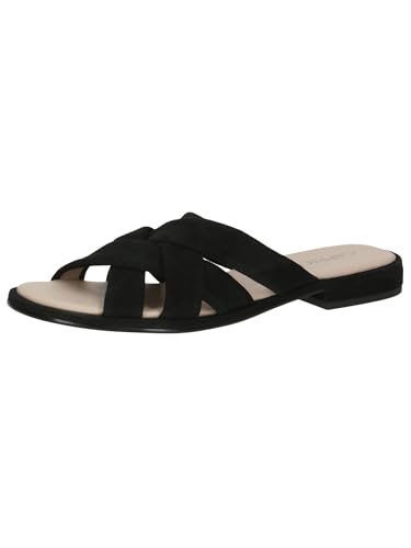 CAPRICE Damen Pantoletten aus Leder Sommer, Schwarz (Black Suede), 41 EU von CAPRICE