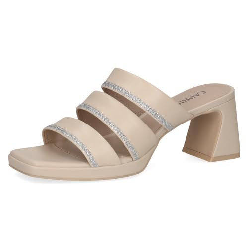CAPRICE Damen Pantoletten aus Leder mit Absatz, Cremefarben (Offwhite Nappa), 36 EU von CAPRICE