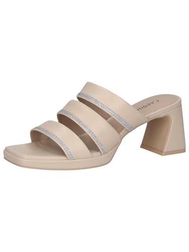 CAPRICE Damen Pantoletten aus Leder mit Absatz, Cremefarben (Offwhite Nappa), 40 EU von CAPRICE
