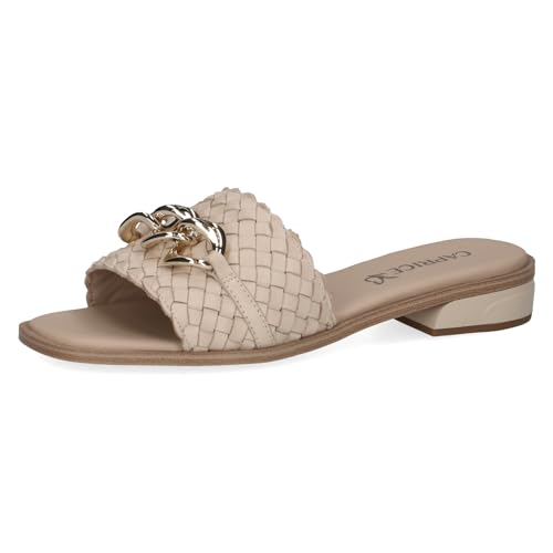 CAPRICE Damen Pantoletten aus Leder mit Fußbett, Cremefarben (Offwhite Nappa), 39 EU von CAPRICE