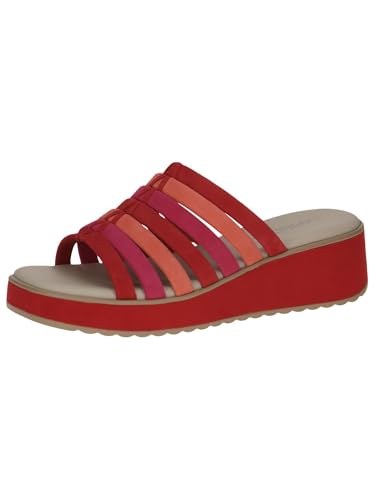 CAPRICE Damen Pantoletten aus Leder mit Keilabsatz, Rot (Red Comb), 37 EU von CAPRICE