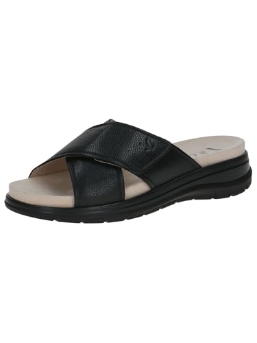 CAPRICE Damen Pantoletten aus Leder mit Klettverschluss, Schwarz (Black Nappa), 42 EU von CAPRICE