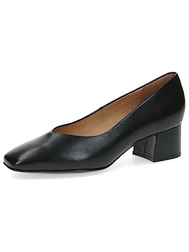 CAPRICE Damen Pumps Memotion aus Leder Kleiner Absatz Weite G, Schwarz (Black Nappa), 37 EU von CAPRICE