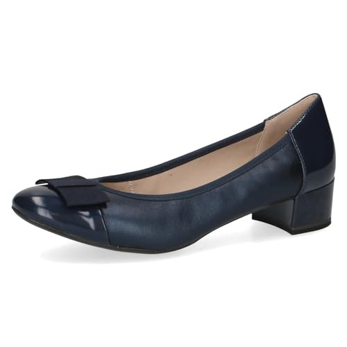 CAPRICE Damen Pumps Lack mit Blockabsatz, Blau (Navy Comb), 38 EU von CAPRICE