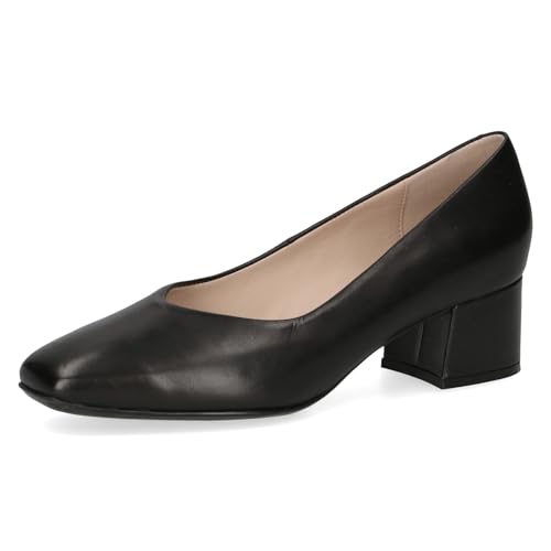 CAPRICE Damen Pumps aus Leder mit Trapezabsatz, Schwarz (Black Nappa), 41 EU von CAPRICE