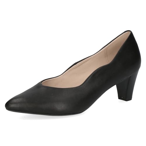 CAPRICE Damen Pumps aus Leder mit Trichterabsatz, Schwarz (Black Nappa), 38.5 EU von CAPRICE