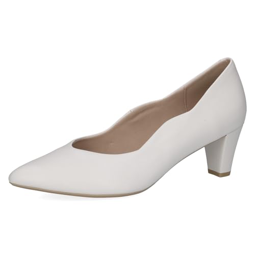 CAPRICE Damen Pumps aus Leder mit Trichterabsatz, Weiß (White Nappa), 38 EU von CAPRICE