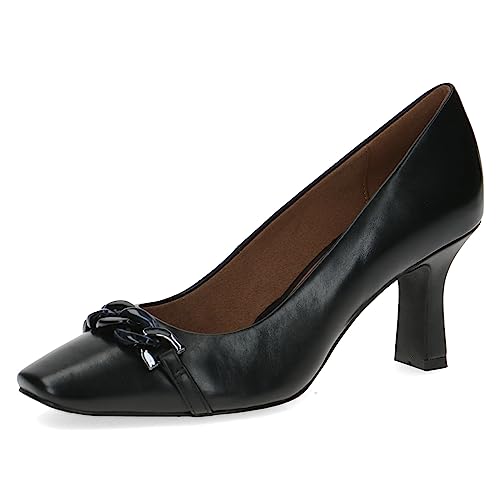 CAPRICE Damen Pumps aus Leder mit Stilettoabsatz, Schwarz (Black Nappa), 38 EU von CAPRICE