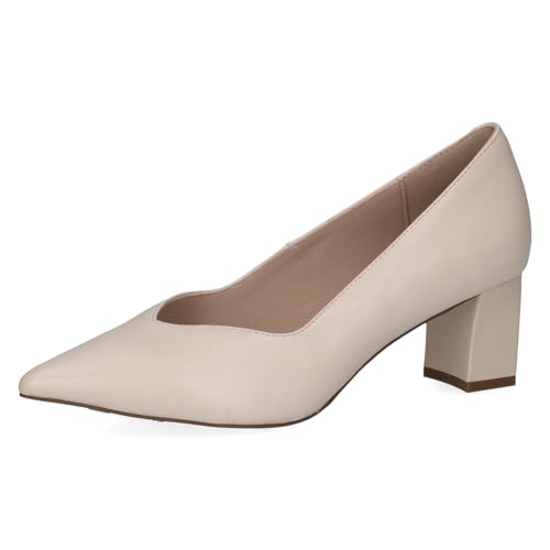 CAPRICE Damen Pumps Spitz aus Leder, Cremefarben (Cream Perlato), 37 EU von CAPRICE