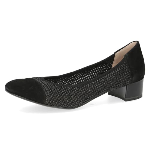 CAPRICE Damen Pumps Bast mit Blockabsatz, Schwarz (Black Comb), 38.5 EU von CAPRICE