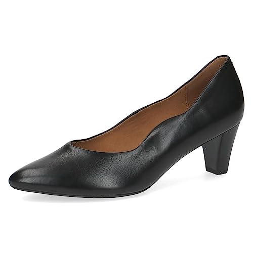 CAPRICE Damen Pumps Memotion aus Leder Spitz Weite G, Schwarz (Black Nappa), 40.5 EU von CAPRICE