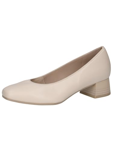 CAPRICE Comfort Damen Pumps aus Leder Mehrweite H, Cremefarben (Cream Perlato), 38.5 EU von CAPRICE