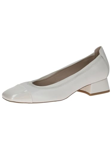 CAPRICE Damen Pumps aus Leder Kleiner Absatz, Weiß (Offwhite Comb), 39 EU von CAPRICE