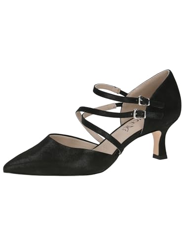 CAPRICE Damen Pumps aus Leder Spitz, Schwarz (Black Metallic), 40.5 EU von CAPRICE