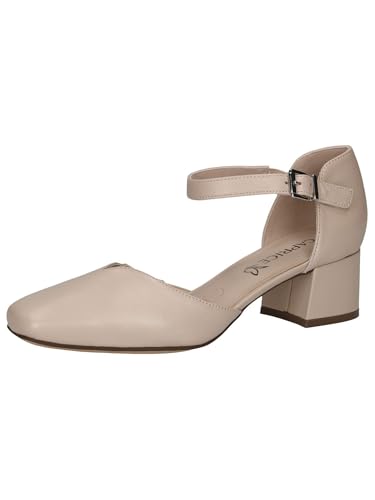 CAPRICE Damen Pumps aus Leder mit Klettverschluss, Beige (Beige Nappa), 36 EU von CAPRICE