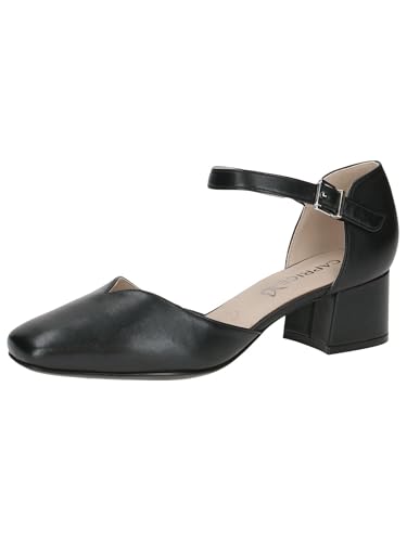 CAPRICE Damen Pumps aus Leder mit Klettverschluss, Schwarz (Black Nappa), 41 EU von CAPRICE