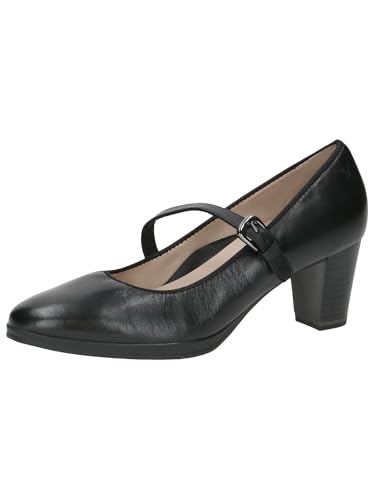 CAPRICE Damen Pumps aus Leder mit Riemchen, Schwarz (Black Nappa), 39 EU von CAPRICE