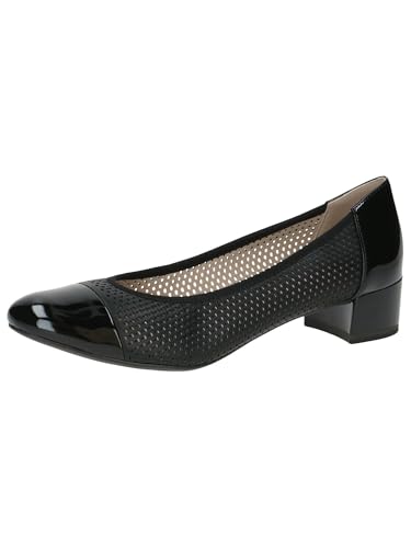 CAPRICE Damen Pumps mit Lochmuster Kleiner Absatz, Schwarz (Black Comb), 38.5 EU von CAPRICE