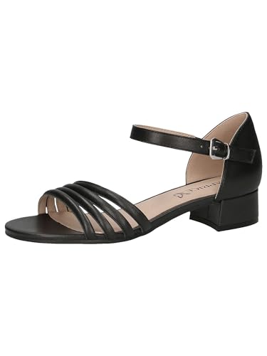 CAPRICE Damen Sandalen mit Absatz aus Leder mit Riemen, Schwarz (Black Perlato), 40 EU von CAPRICE