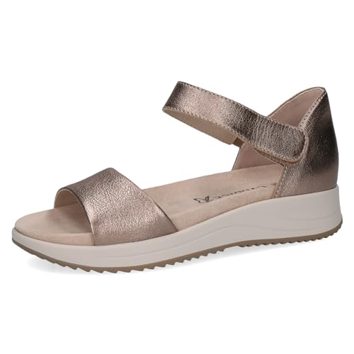 CAPRICE Damen Sandalen flach aus Leder Bequem, Beige (Taupe Metallic), 42 EU CAPRICE Damen Sandalen flach aus Leder Bequem, Beige (Taupe Metallic), 42 EU von CAPRICE