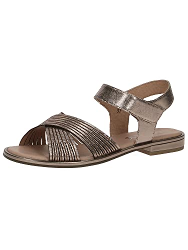 Caprice Damen 9-9-28101-20 Sandale Flach, Taupe METALLIC, 39 EU von CAPRICE