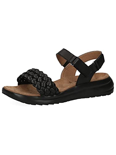 Caprice Damen 9-9-28717-20 Sandale Flach, Black/BLK Sole, 37 EU von CAPRICE