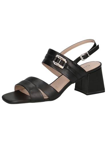 CAPRICE Damen Sandalen mit Absatz aus Leder Elegant, Schwarz (Black Nappa), 38 EU von CAPRICE