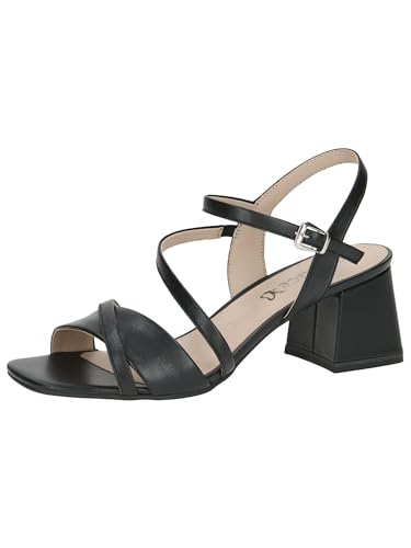 CAPRICE Damen Sandalen mit Absatz aus Leder Festlich, Schwarz (Black Nappa), 39 EU von CAPRICE