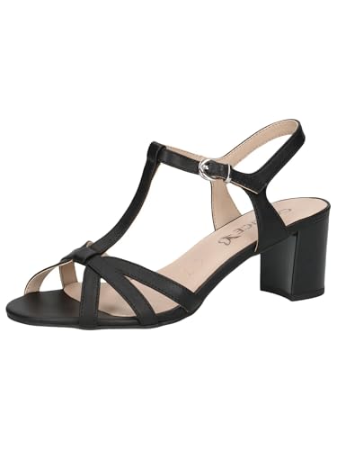 CAPRICE Damen Sandalen mit Absatz aus Leder mit Blockabsatz, Schwarz (Black Nappa), 40.5 EU von CAPRICE
