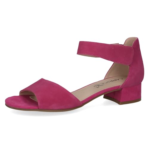 CAPRICE Damen Sandalen mit Absatz aus Leder mit Riemchen, Lila (Fuchsia Suede), 37.5 EU von CAPRICE