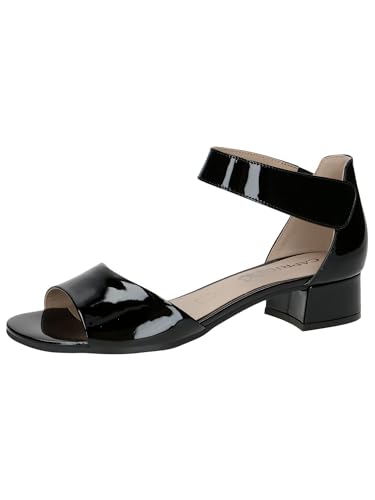 CAPRICE Damen Sandalen mit Absatz aus Leder mit Riemchen, Schwarz (Black Patent), 38 EU von CAPRICE