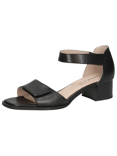 CAPRICE Damen Sandalen mit Absatz aus Leder mit Trapezabsatz, Schwarz (Black Nappa), 40 EU von CAPRICE