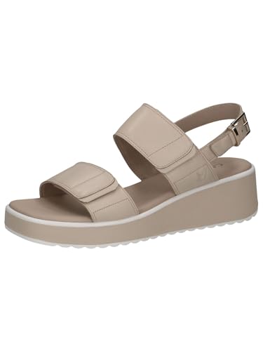 CAPRICE Damen Sandalen mit Keilabsatz aus Leder Wedges, Cremefarben (Offwhite Nappa), 42 EU von CAPRICE