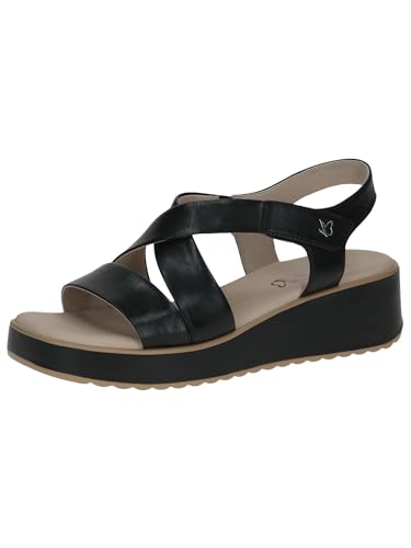 CAPRICE Damen Sandalen mit Keilabsatz aus Leder Wedges, Schwarz (Black Nappa), 40 EU von CAPRICE