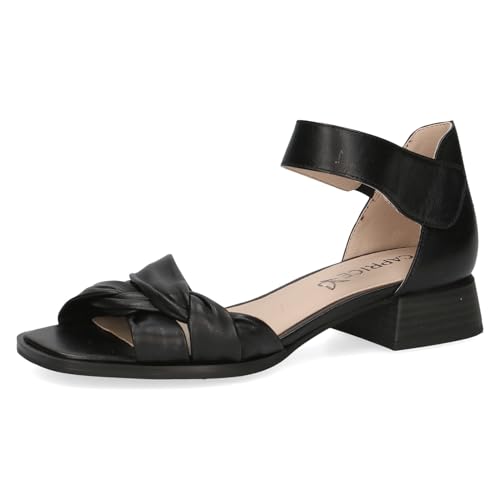 CAPRICE Damen Sandalen mit Absatz aus Leder mit Riemchen, Schwarz (Black Nappa), 37 EU von CAPRICE