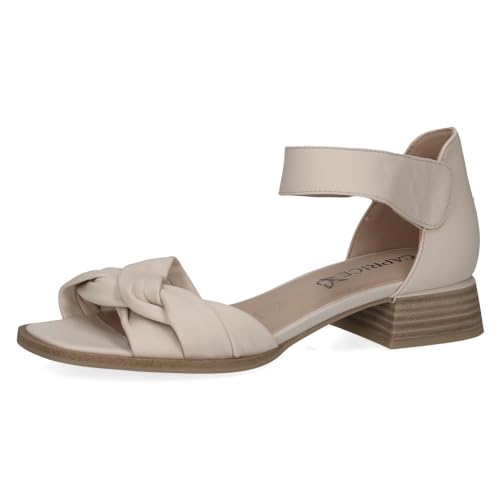 CAPRICE Damen Sandalen mit Absatz aus Leder mit Riemchen, Cremefarben (Offwhite Nappa), 41 EU von CAPRICE