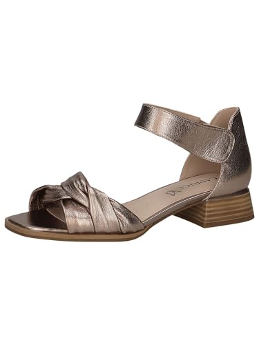 CAPRICE Damen Sandalen mit Absatz aus Leder mit Riemchen, Beige (Taupe Metallic), 39 EU von CAPRICE
