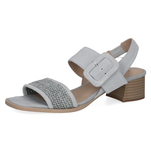 CAPRICE Damen Sandalen mit Absatz mit Schnalle mit Riemchen, Blau (Lt.Blue Comb), 40 EU von CAPRICE